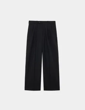 A24C06PT02C ORGANIC WOOL SURVIVAL CLOTH DOUBLE PLEATED TROUSERS