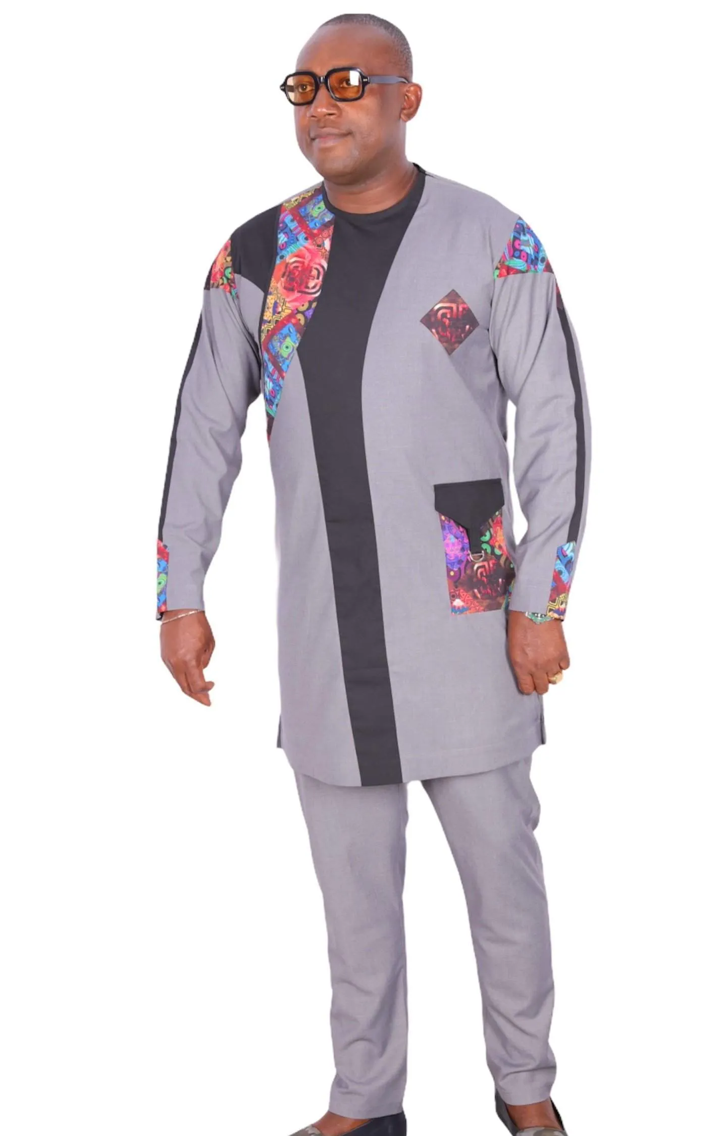African Senator Wear for Men Grey