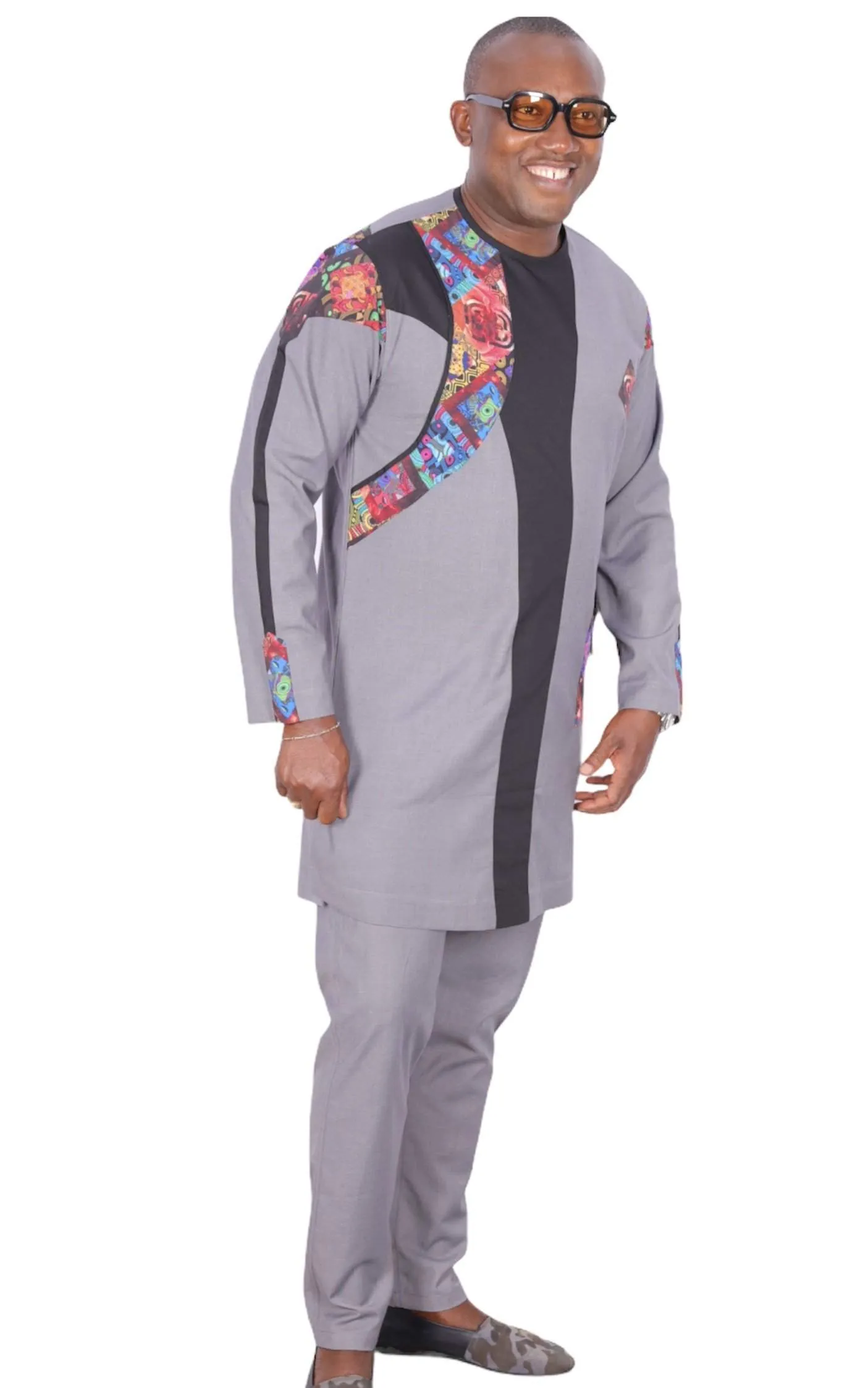 African Senator Wear for Men Grey