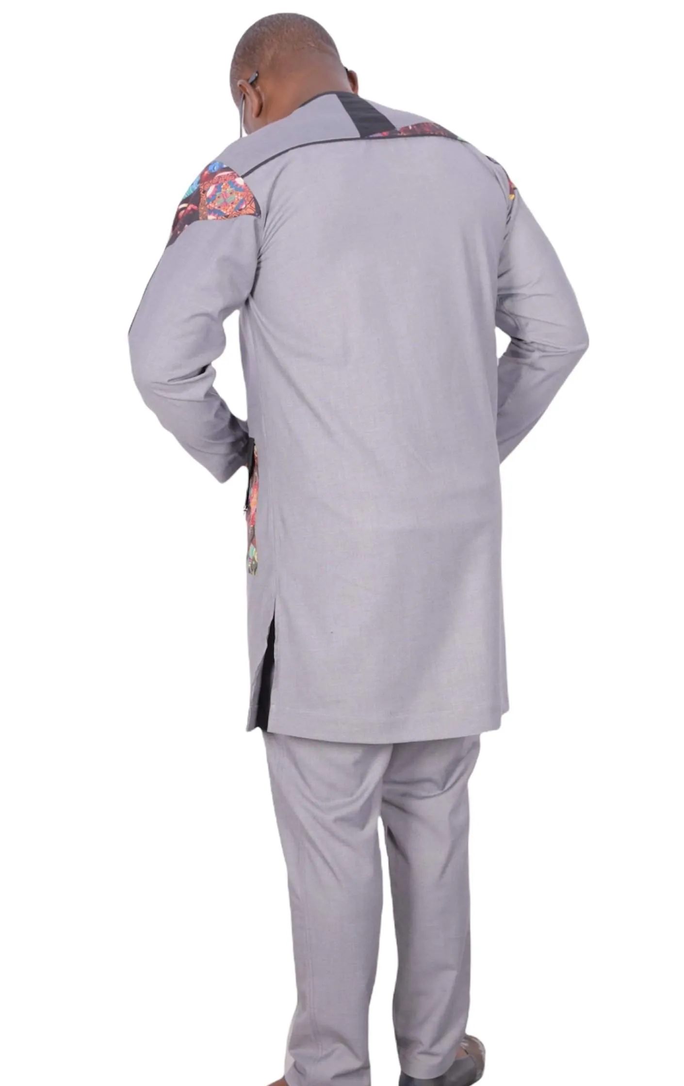 African Senator Wear for Men Grey