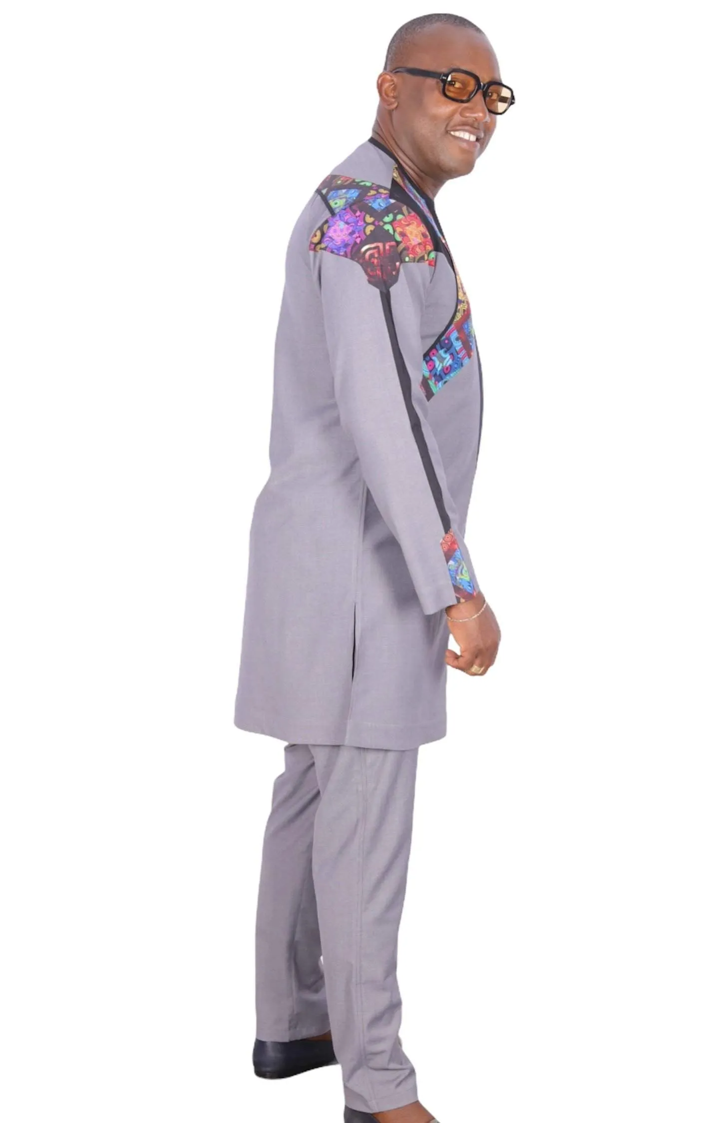 African Senator Wear for Men Grey