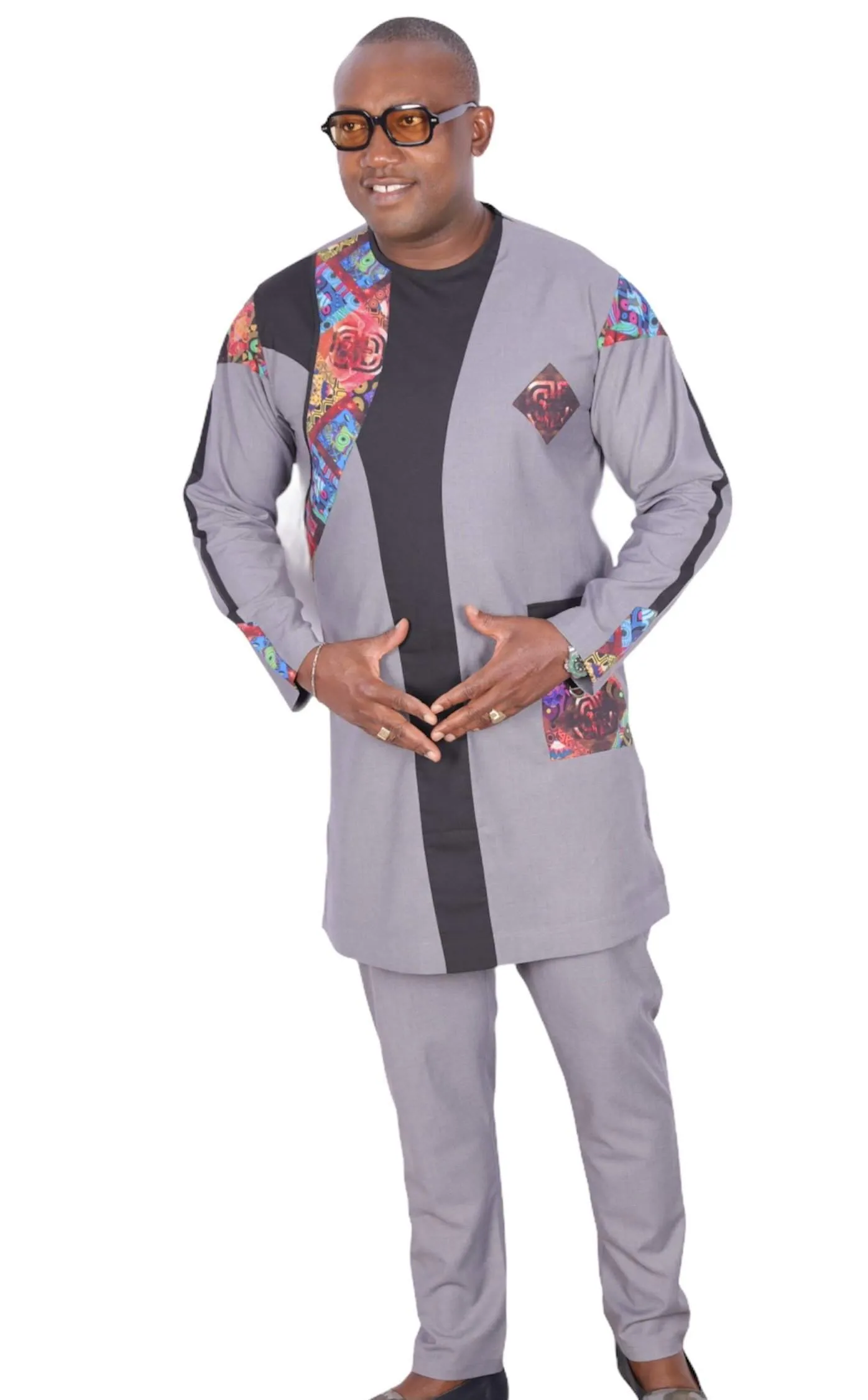 African Senator Wear for Men Grey