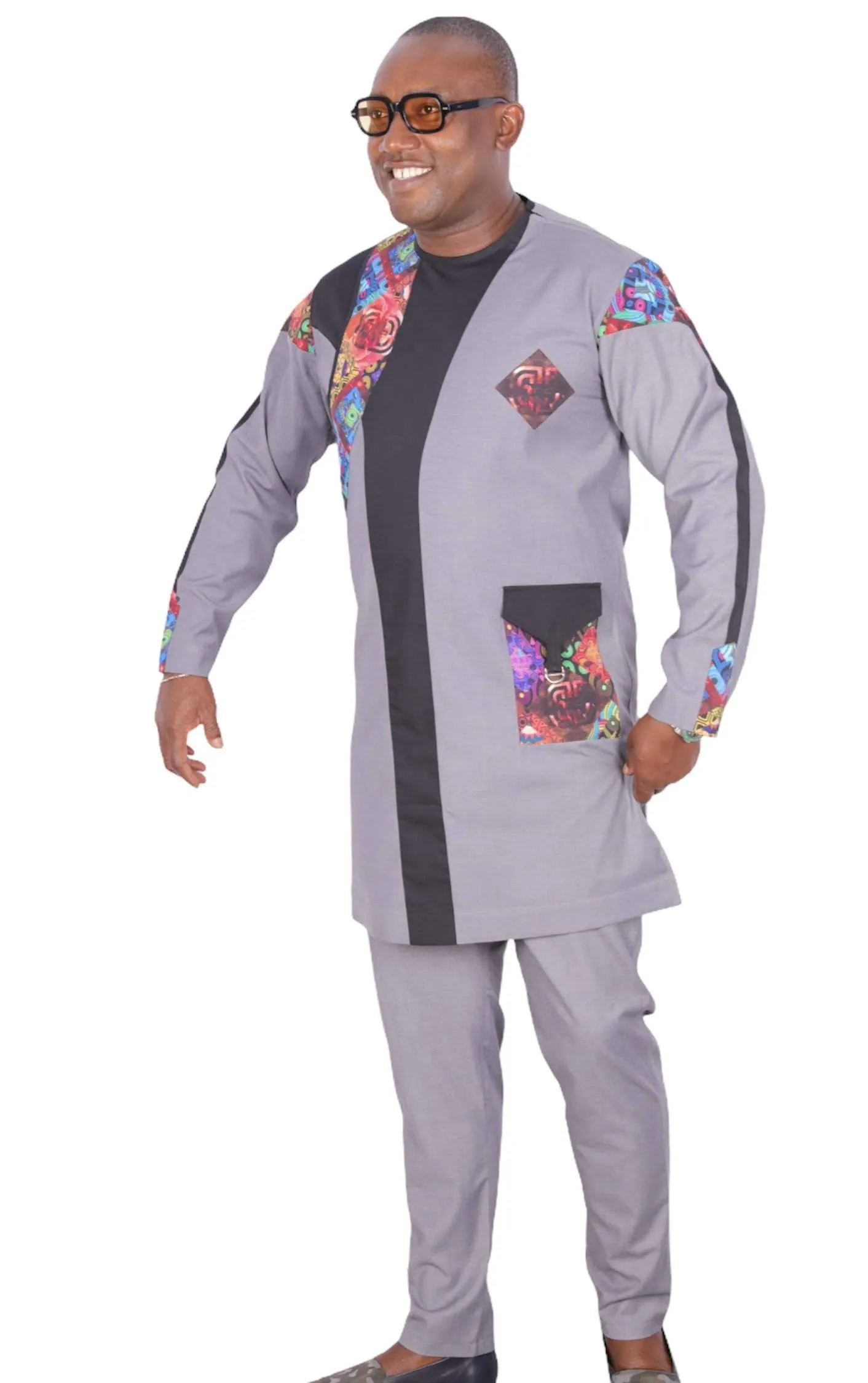 African Senator Wear for Men Grey