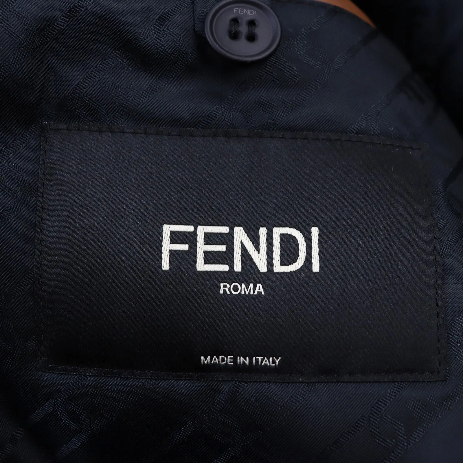 Fendi Wool Alpaca Leather Blouson Beige Brown