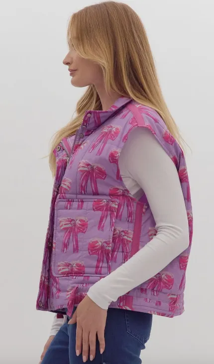 Lavender Bow Vest
