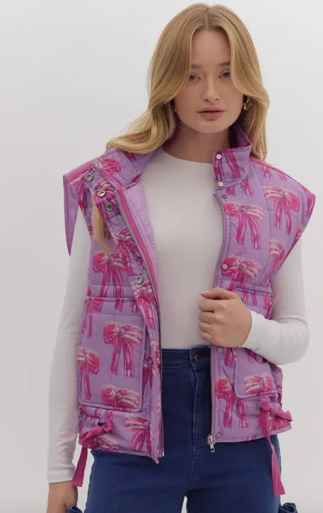 Lavender Bow Vest